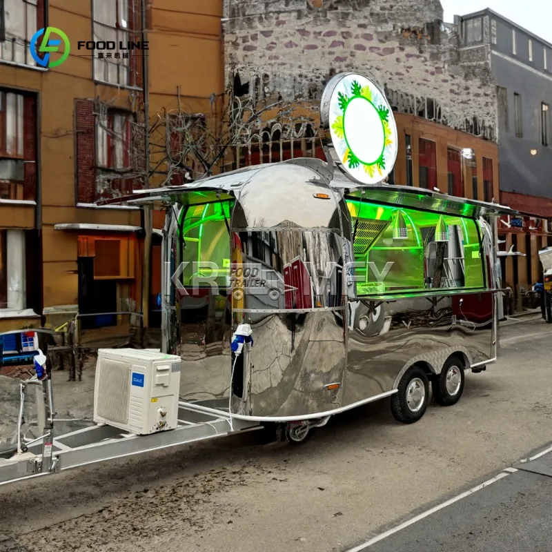 รถขายอาหารเคลื่อนที่พร้อมอุปกรณ์ครบครันจากผู้ผลิตจีน ปี 2025 รถพ่วงขายอาหารเคลื่อนที่ รถขายอาหารจานด่วนสำหรับขาย