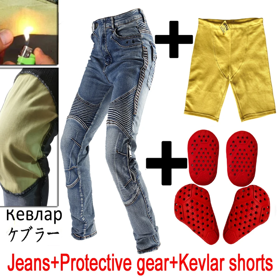 

Motorcycle jeans Aramid Men Motorcycle Kevlar pants Protective Gear Riding Black Motorbike Trousers Kevlar shorts