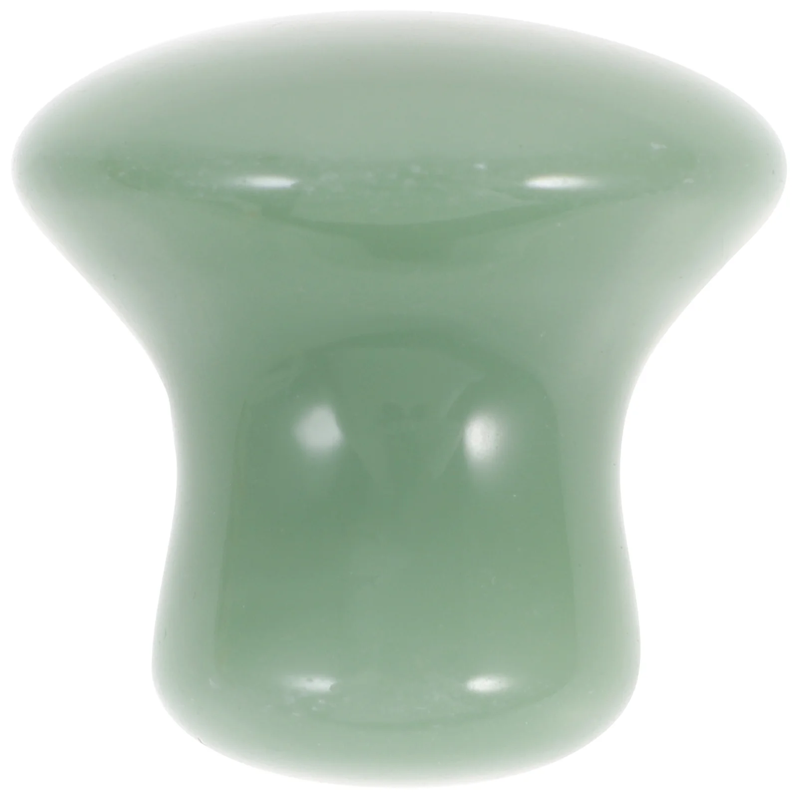 หินนวดหน้า 1 ชิ้น ทำจากหยกธรรมชาติ รูปทรงเห็ด ใช้ขูดผิวเพื่อการดูแลผิว ขจัดสารพิษ บรรเทาอาการปวดกล้ามเนื้อ  สีเขียว