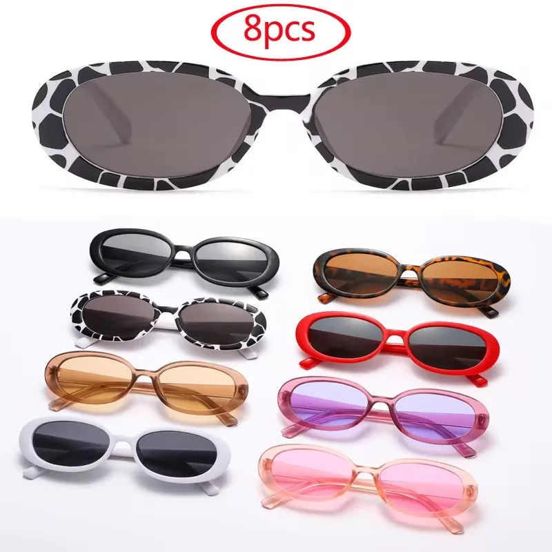 Small Oval Sunglasses Women Vintage Brand Retro Black White Sun Glasses Classic Shades Female Oculos UV400
