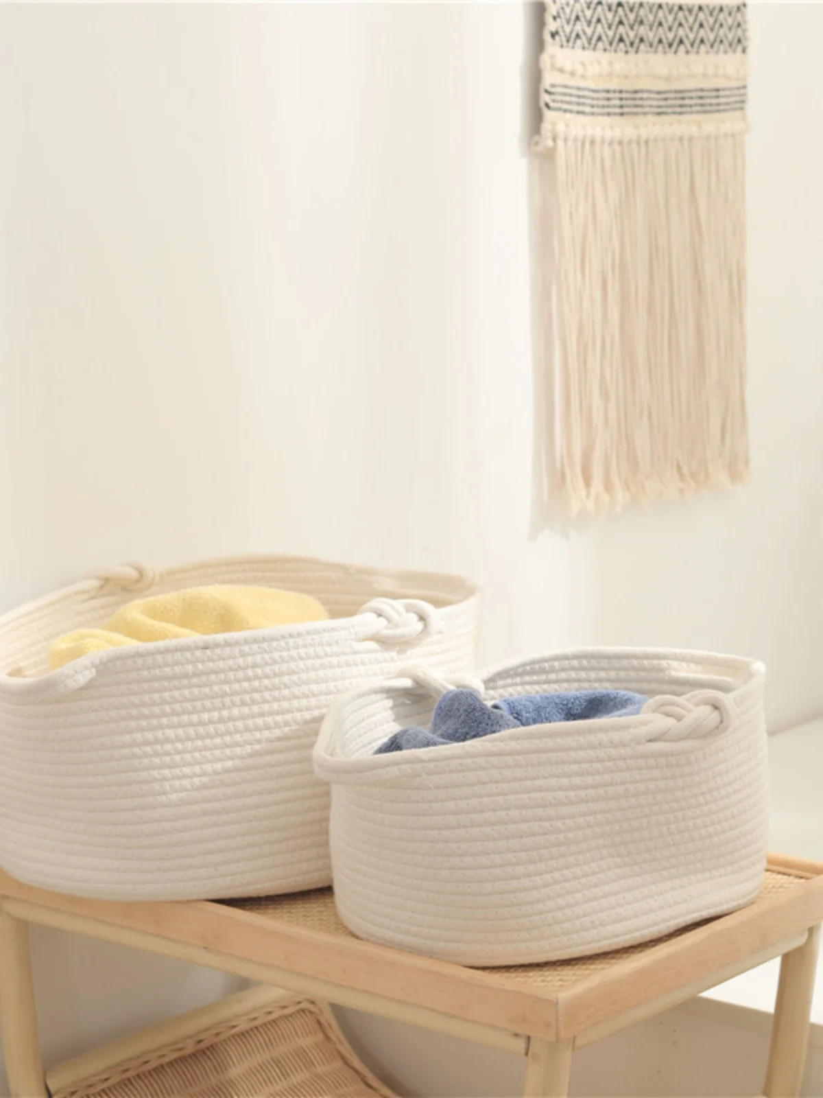 

Nordic Cotton Tead Woven Fabric Toy Storage Basket Baby Clothes Underwear Storage Basket Dir Laundry Basket Home Organizer
