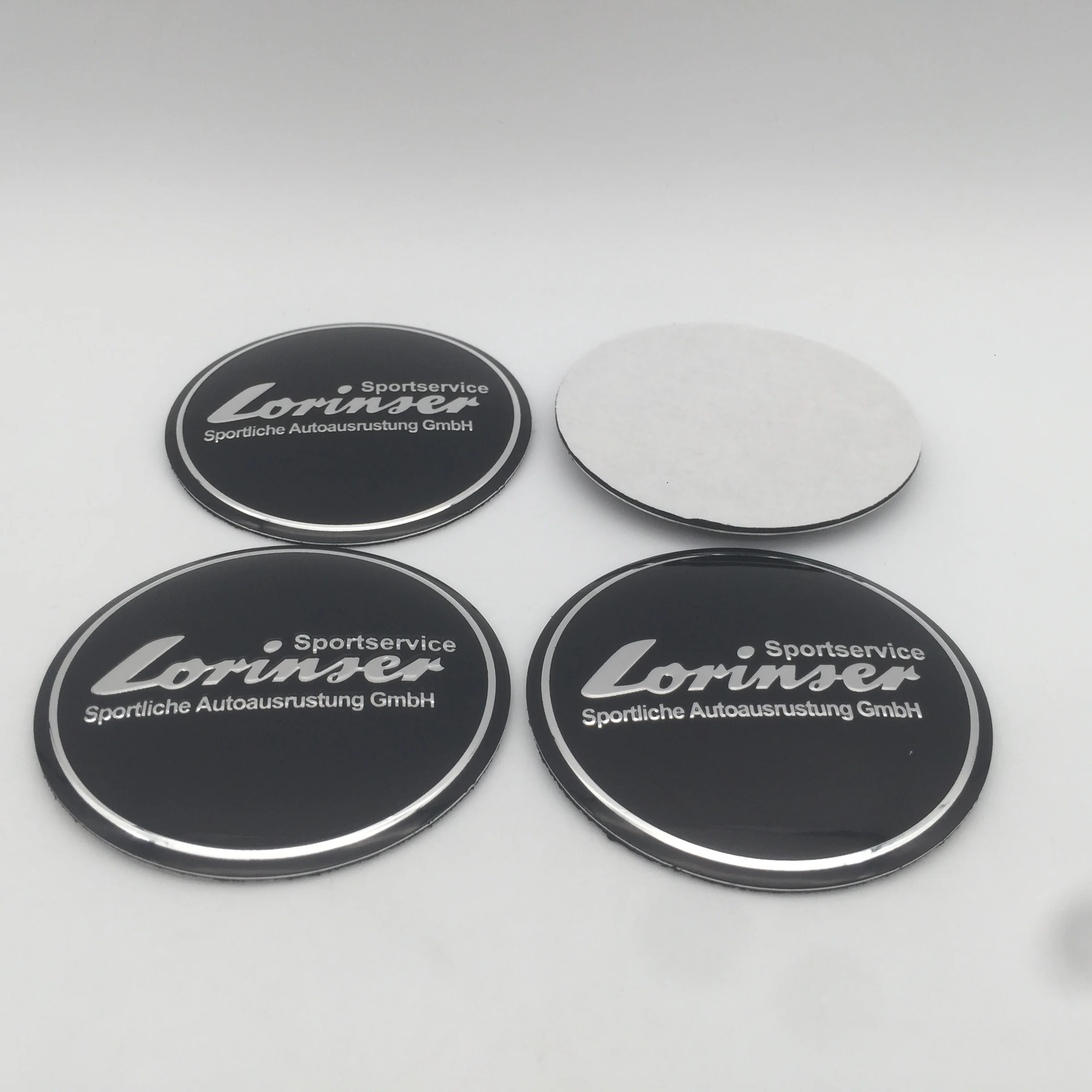 4pcs 56mm 75mm Lorinser logo Car emblem Wheel hub Center Cap Badge covers sticker Styling accessories