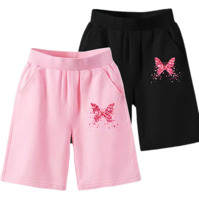Mädchen Baumwolle Sommer Kinder Shorts Mädchen Blume Schmetterling Kurze Baby Casual Hose Kinder Kurze Hose Junge Sport Kleidung Outwear