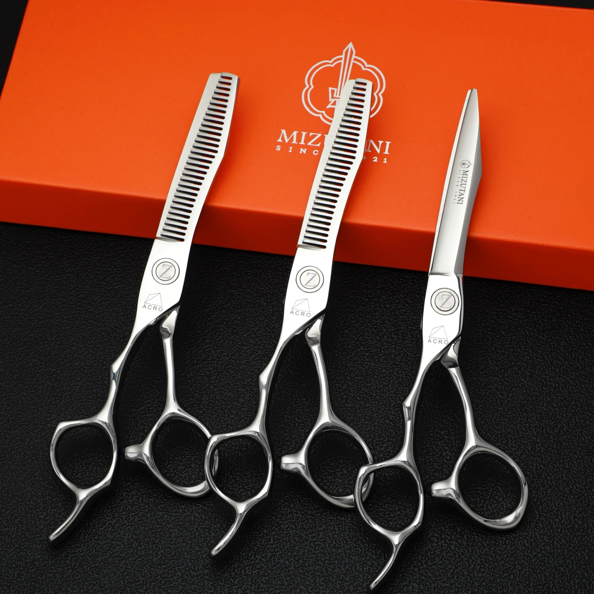 MIZUTANI ACRO Left Hand Hairdressing Scissors 6'' Barber Shop Cutting Shears Thinning Scissors Professional Hair Scissors