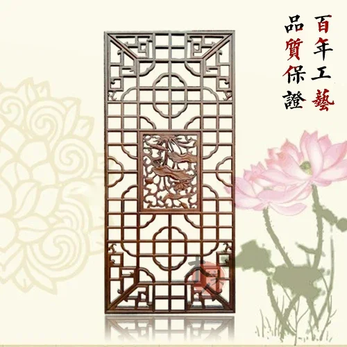 Wood carving/antique Chinese doors and windows/solid wood lattice/ceiling TV background wall/partition