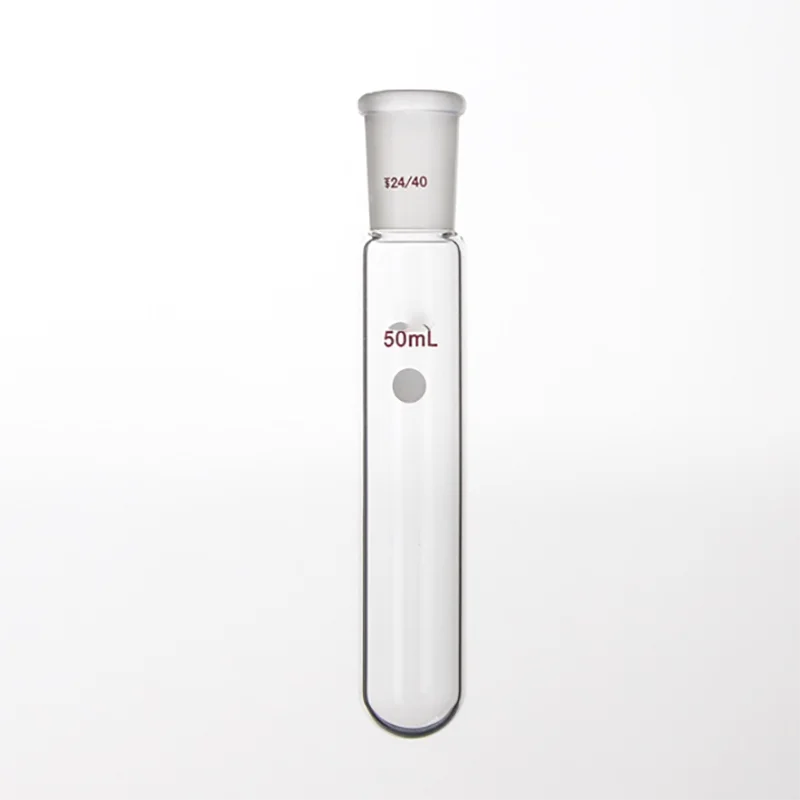 أنبوب اختبار التفاعل الزجاجي أنبوب التفاعل 10 مل 25 مل 50 مل أنبوب اختبار درجة الحرارة العالية للجدار السميك #4