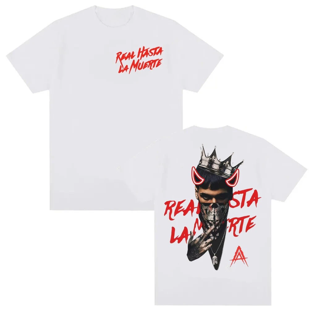 Anuel AA Rhlm 2 Real Hasta La Muerte Tour Cover TShirt Men Women Fashion High Street Gothic Clothes T-shirts pure Cotton Top