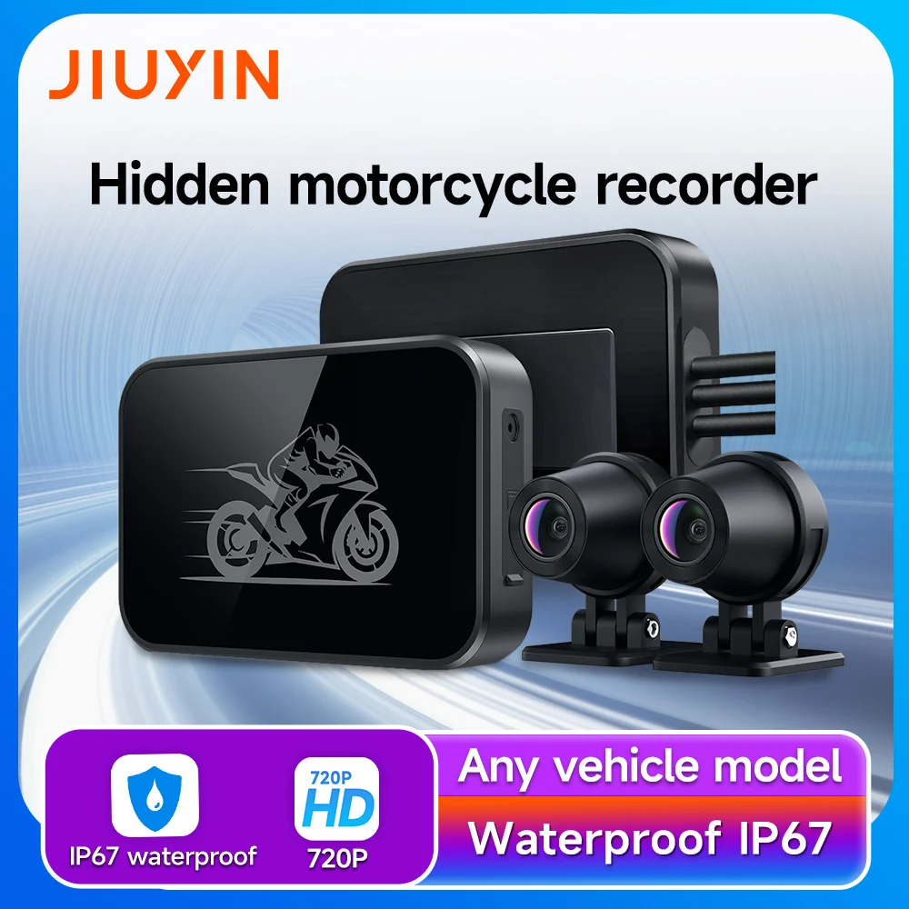JIUYIN Motorcycle Dual DVR Smart Connect Action Camera Recorder Front & Rearview WiFi Waterproof Motorcycle Dash Cam