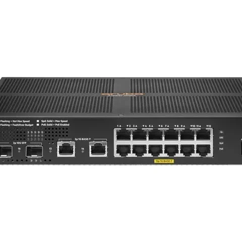 R9W86A - HPE Aruba Networking CX 8100 24x10G SFP+ 4x40/100G QSFP28 FB Flujo de aire 3 ventiladores 2AC PSU Switch Bundle