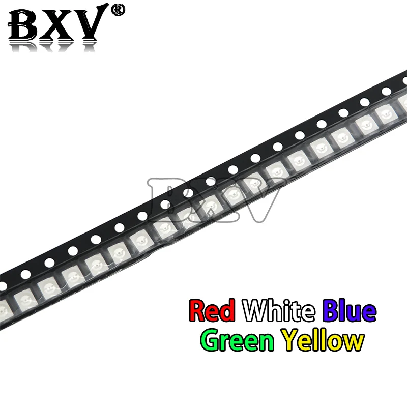 100PCS Super Bright 3528 1210 SMD LED rosso verde blu giallo bianco UV ICE LED Diode nuovo