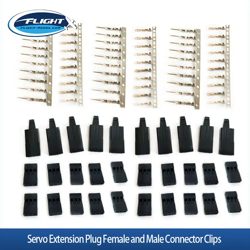 

10 Sets DIY 3 Pin Servo Extension Plug Female and Male Connector Clips For Futaba Type RC Airplane Multirotor Quadcopter Parts