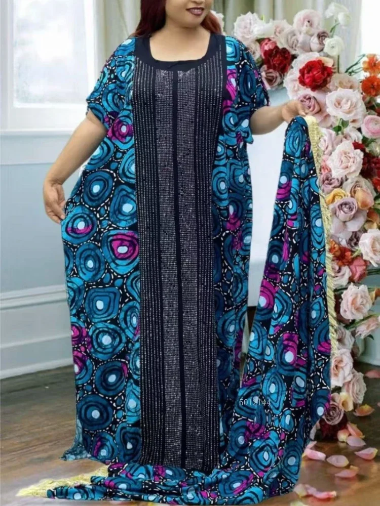 

Women's Ethnic Tie-Dye Large Scarf Loose Breathable African Cotton Printed Dress Fashion 2026 New Style