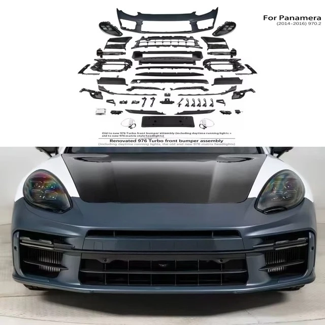 

Комплект обвеса STLF для Porsche Panamera 2009-2016 годов, обновление в стиле 24 Turbo, передний бампер 970/976 с новыми модификациями фар