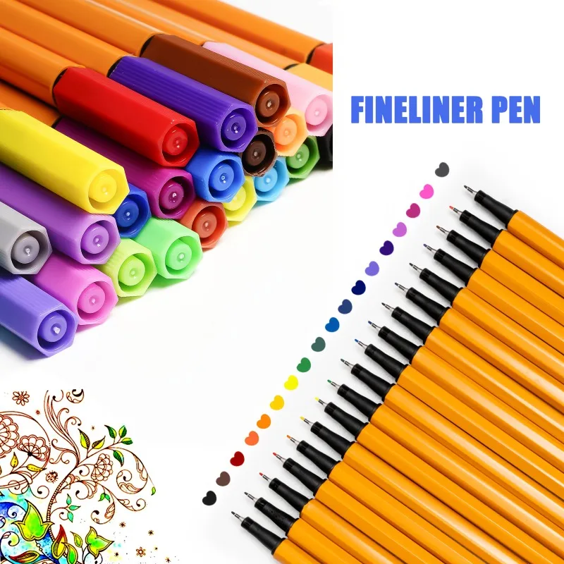12/24pcs Waterproof Fine Liner Pens Set-Colorful Markers for Drawing Journaling,Office School Stationery Gift, Classroom Marking