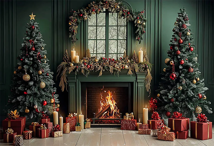 Mehofond-Arrière-Plan de Photographie Murale Verte Européenne, pour Portrait d'Enfant, ixPréChristophe, Couronne de Noël, Cadeaux, Photozone