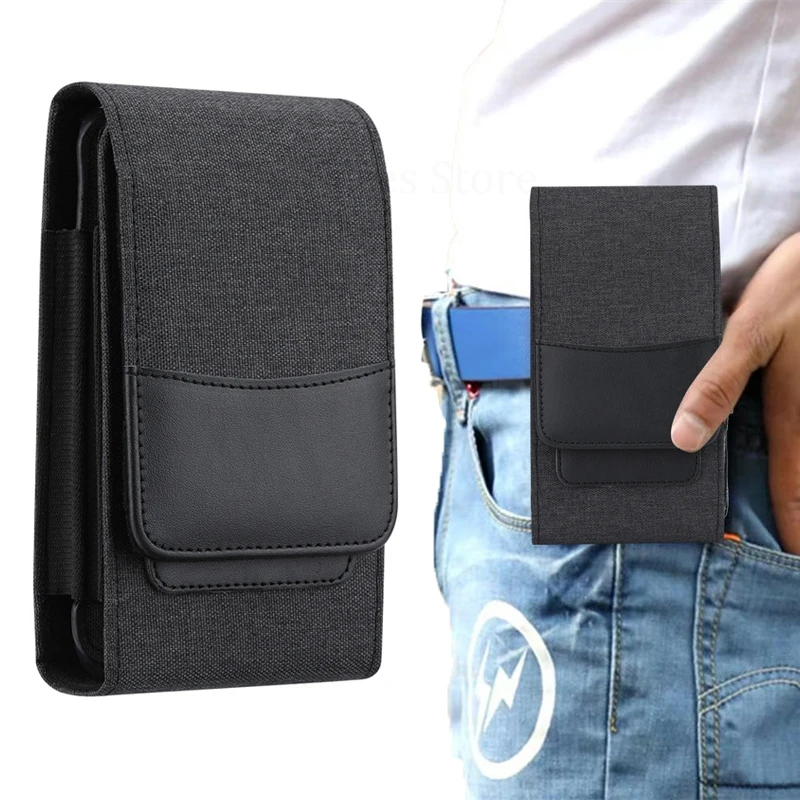 Phone Pouch For TCL 50 40 LE Nylon Cloth Card Leather Phone Case For TCL 50 XE 40R 30 Plus 30E 20Y L10 Pro Fundas Belt Waist Bag