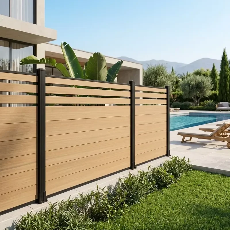 Eco-Friendly Semi-Closed WPC Fence-Australia Style Safety Fencing Weatherproof for Villa Courtyard Patio Boundary
