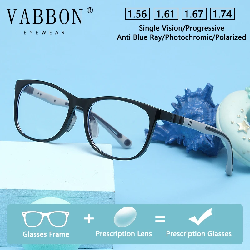 

Ультралегкие силиконовые детские очки Vabbon Tr, молодежные оптические очки с защитой от синего света, детские очки с защитой от излучения, фотохромные очки Trd-105