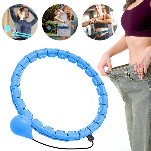 Gewichteter Hula Hoop mit hochelastischem Zugseil & Schwerkraftball – Fettverbrennender Taillenmassage-Fitness-Hoop, Akupressur-Massage, Bauchtraining, Übungsgerät für Erwachsene zur Gewichtsabnahme