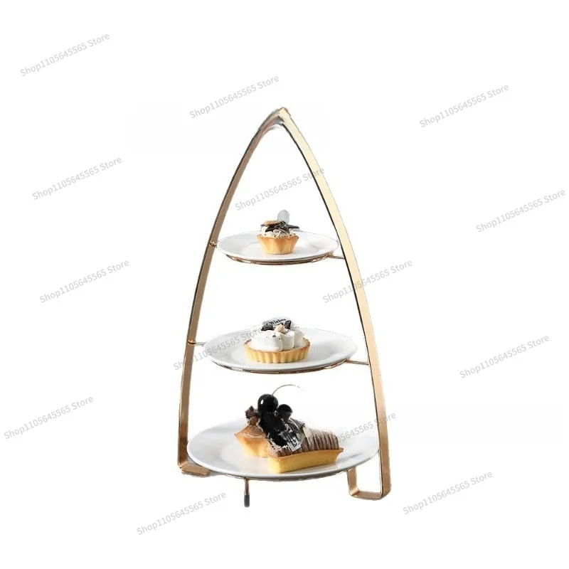 For Light Luxury Afternoon Tea Snack Rack Restaurant Cake Rack Stainless Steel