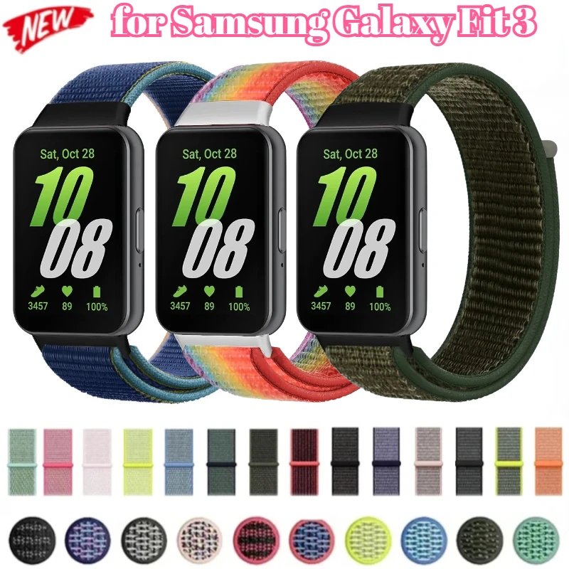 

Nylon Loop Strap for Samsung Galaxy Fit 3 Band Official Bracelet Wristband Belt for Samsung Galaxy Fit 3 Breathable Accessories