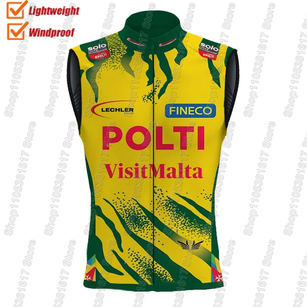 

Polti Visitmalta Team 2026 Cycling Vest Windproof Wind Vest Summer Cycling Jersey Sleeveless Bicycle Windbreaker Wear