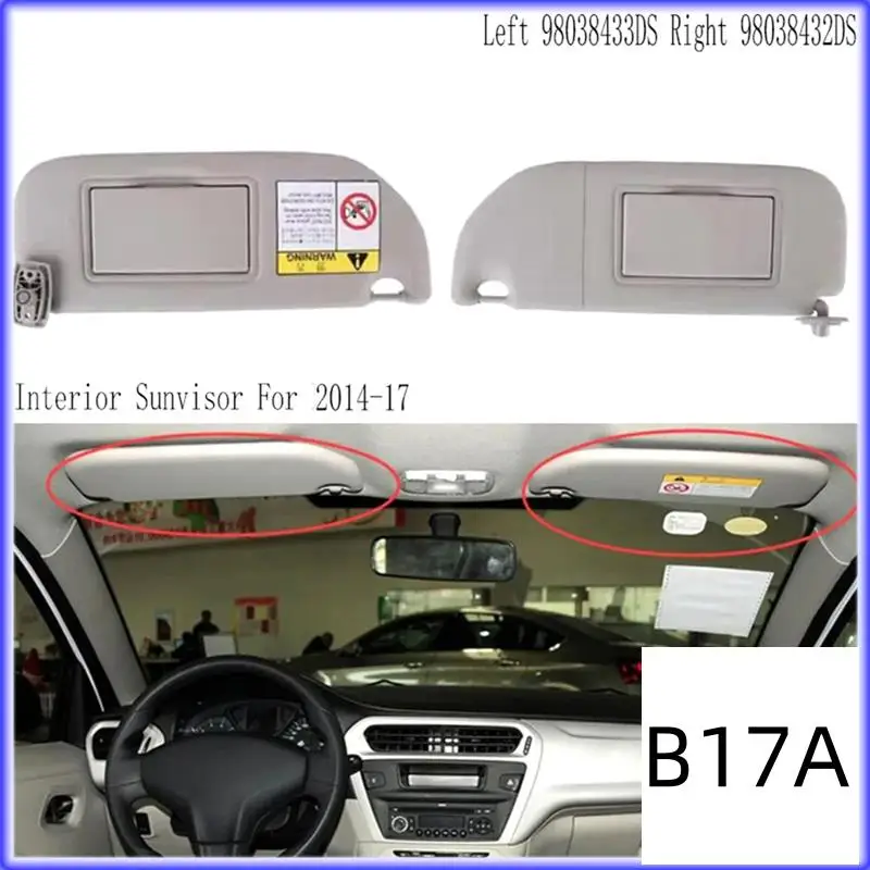 

BT-Interior Sunvisor Sunvisor For 301 Sun Visor For Citroen C2 C3 Sunshade 14-17 Right 98038432DS