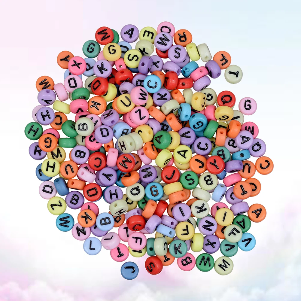 

1200Pcs Acrylic Letter Beads Clear Engraved Colorful Alphabet Heart Beads for DIY Bracelets Necklaces School Crafts