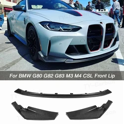 Dla BMW 3 serii 4 G80 G82 G83 M3 M4 sucha przednia warga z włókna węglowego CSL BodyKit Spoiler rozdzielacz zderzaka akcesoria samochodowe 2021 +