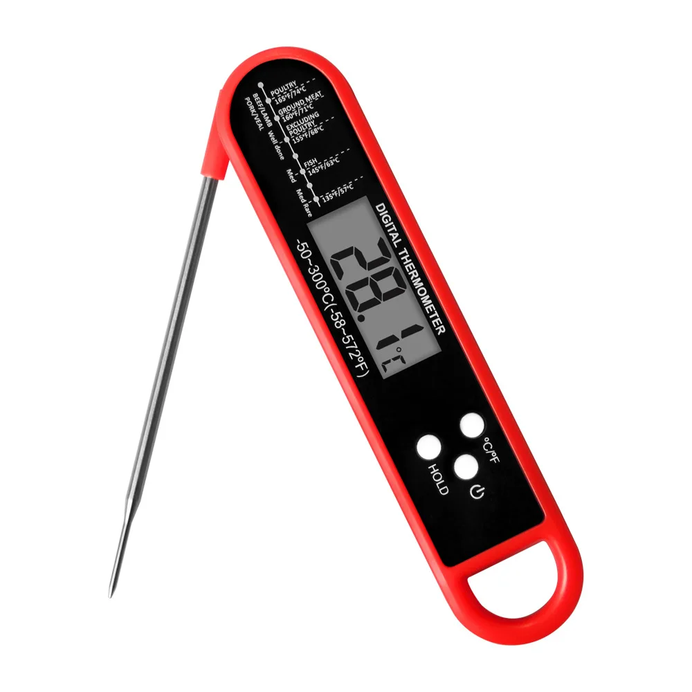 Digital Kitchen Thermometer for Cooking Steak, BBQ, and Food with Magnet and Backlight