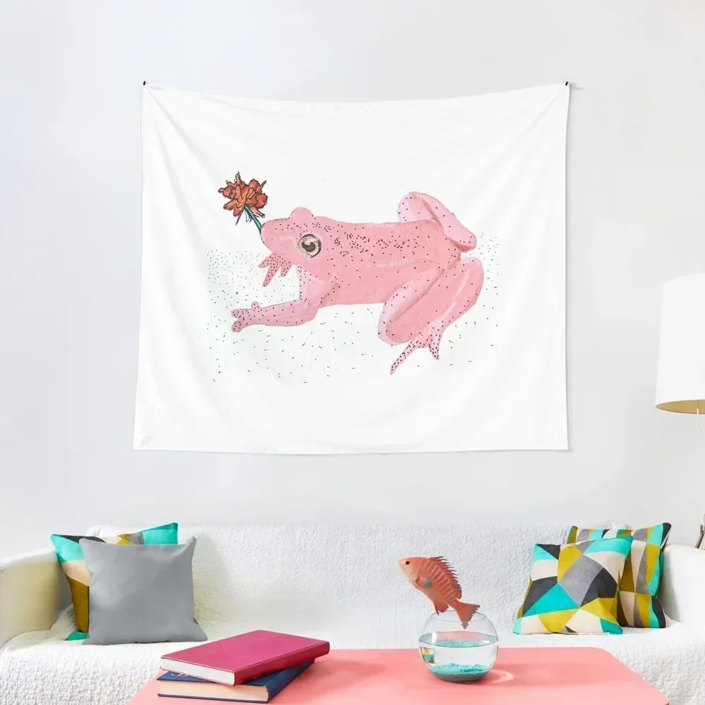 

Pink frog with pink Tapestry Decorations For Room Room Aesthetic Room Decor Korean Style Tapestry