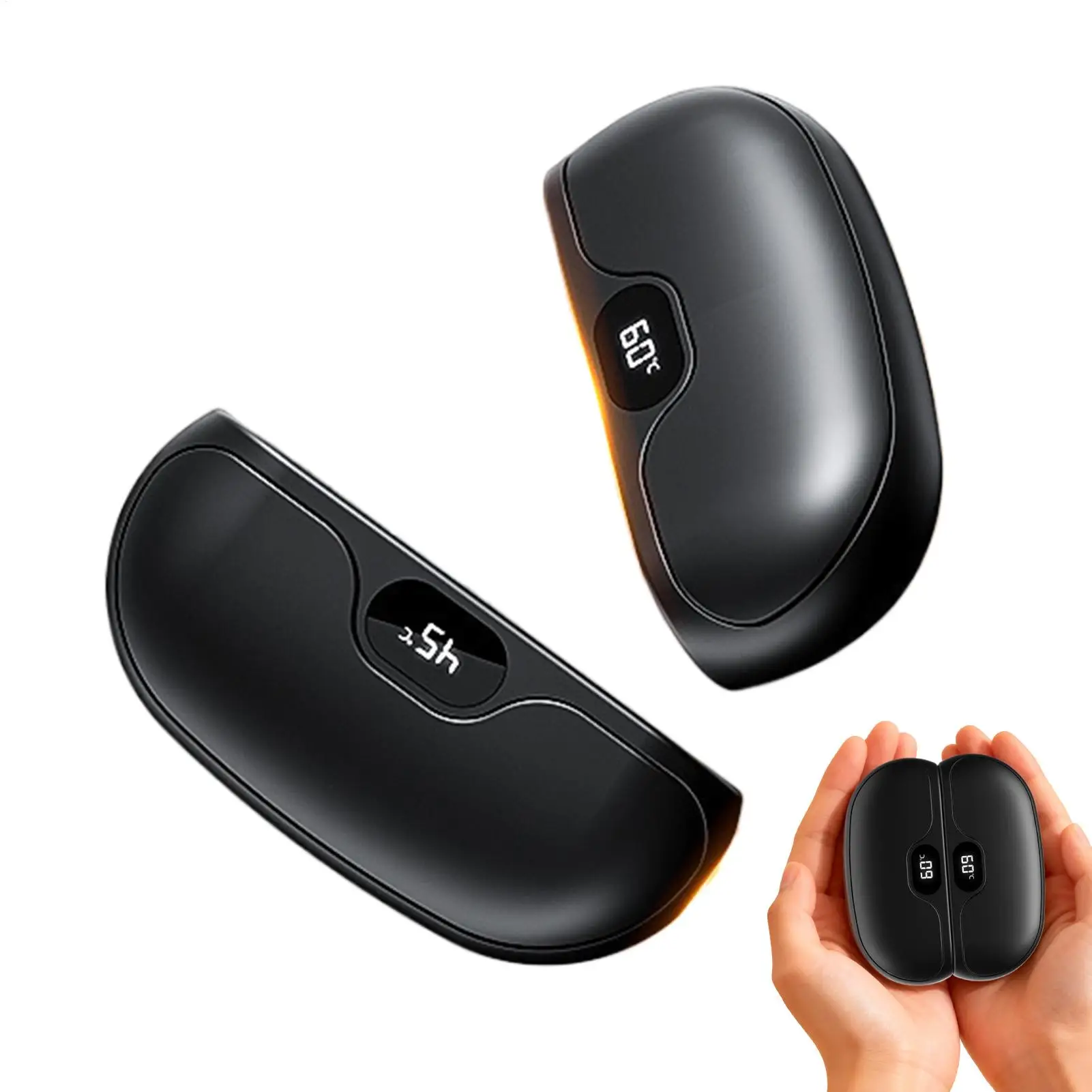 

Magnetic Hand Warmer 2 in 1 Digital Display Long-Lasting Warmth Fast Heating Electric Hand Warmer for Winter Rechargeable