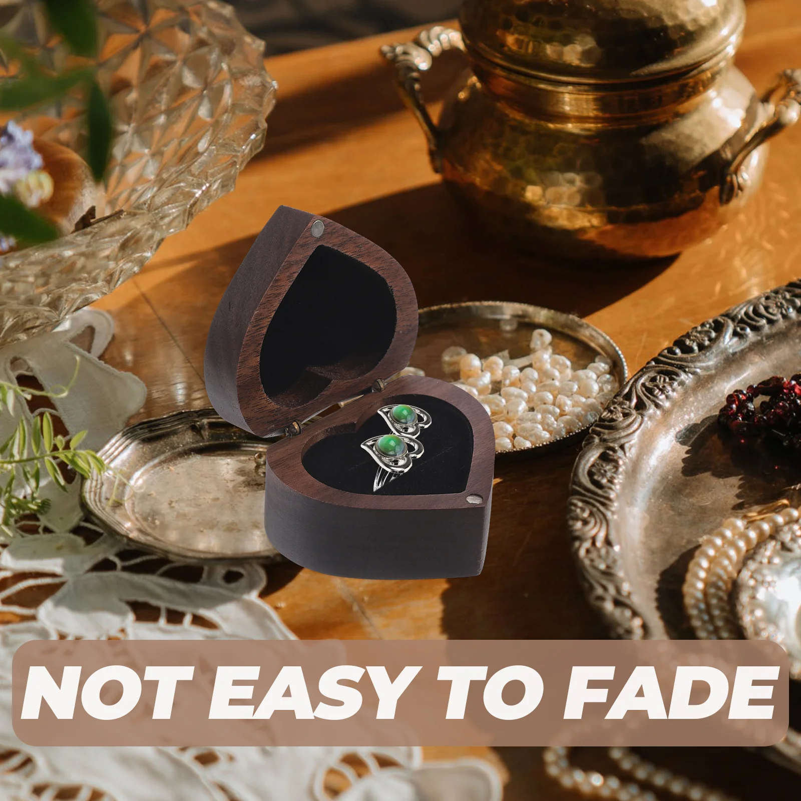 

Деревянная коробка для колец в форме сердца, чехол для обручального кольца, держатель для ювелирных изделий, подарок на помолвку, коробка для колец, коробки для колец для ювелирных изделий, подарок