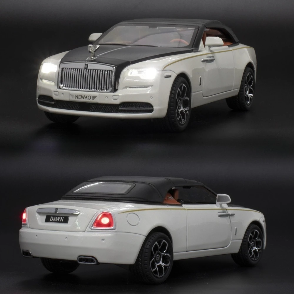 1:24 Dawn Convertible Pull Back Belt Sound and Light Model Ornament Toy Gift Diecast Alloy Car Model Collectible