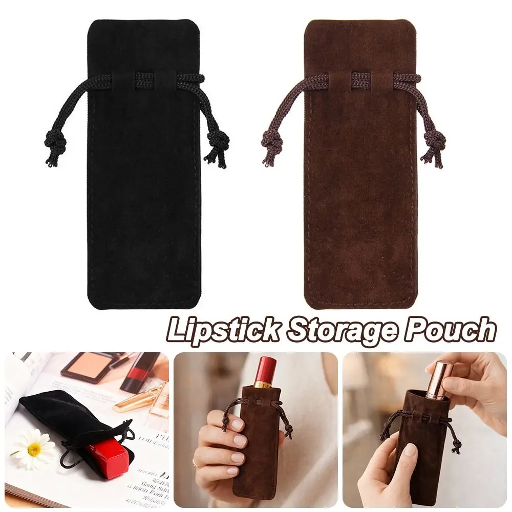 

High Quality Flannel Drawstring Pocket Dustproof Portable Lipstick Storage Pouch Jewelry Protective Bag