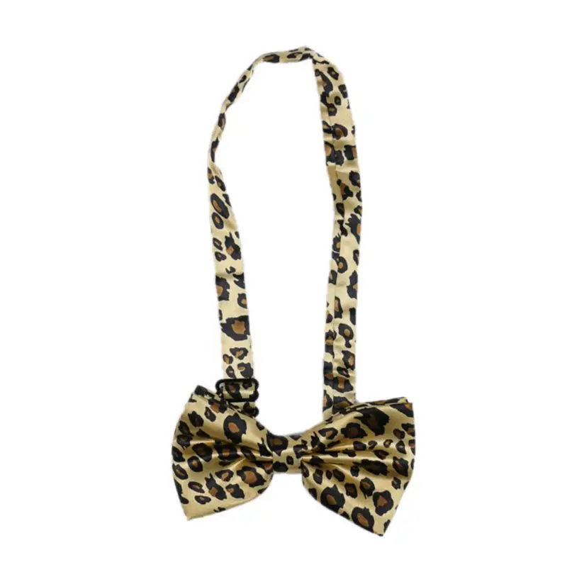 Men Women Suspender Bow Tie Set 2.5cm Wide Animal Leopard Print Adjustable 3 Clip-on Y-Back Elastic Belt Braces Bowtie