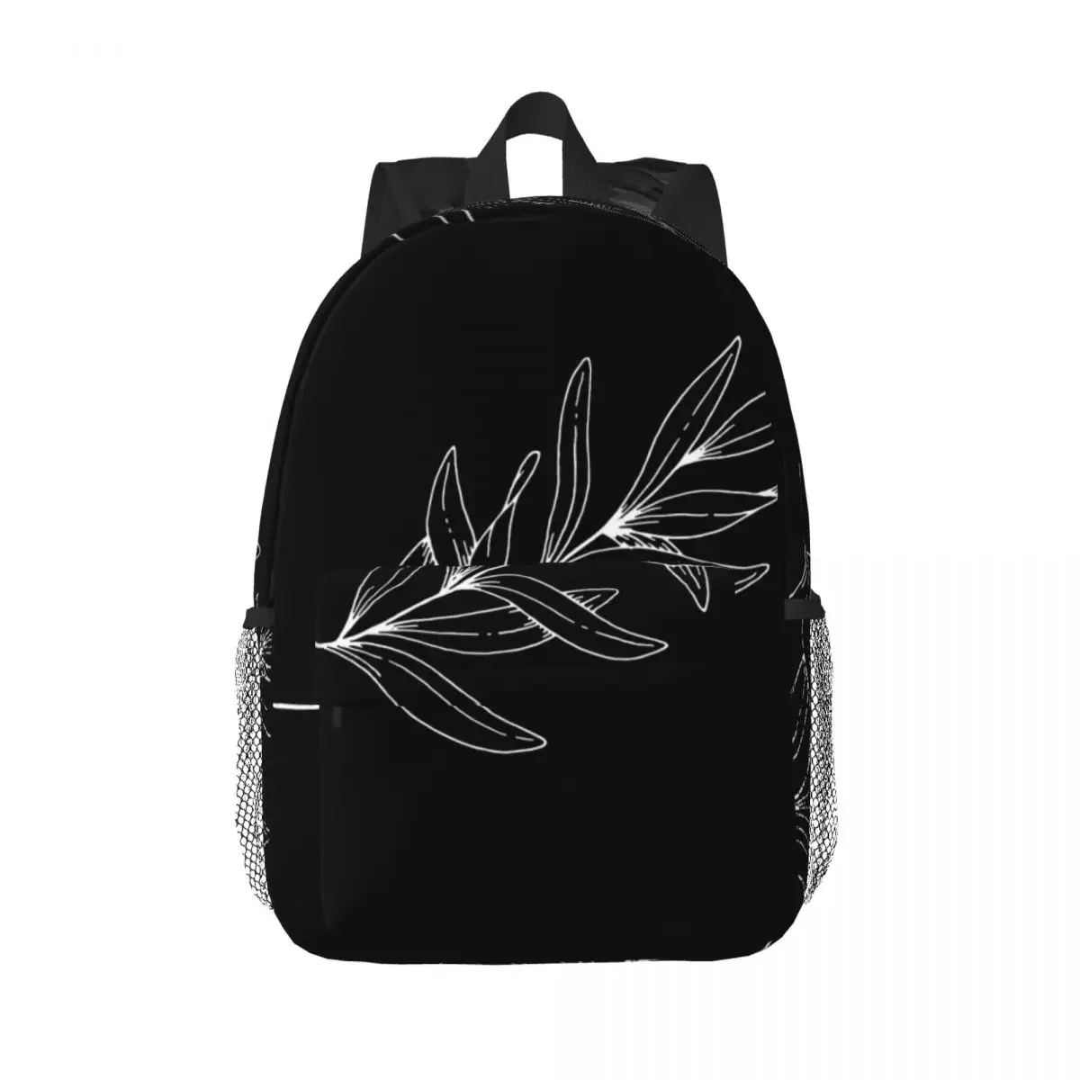 Leaf Design Black And White Collection 2 Backpacks Teenager Bookbag Cartoon Children School Bags Travel Rucksack Shoulder Bag