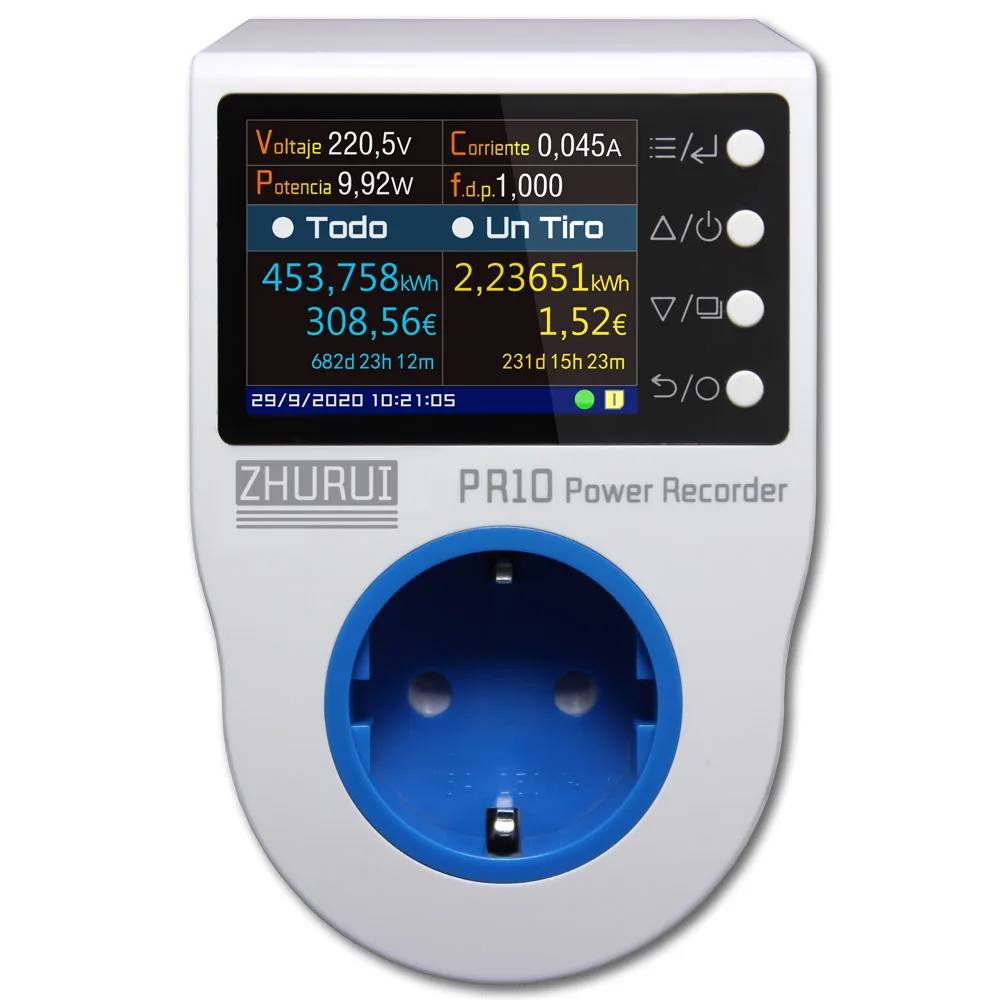 PR10-C C/F Plug /Socket 16A/Power /Watt/ Energy/Electricity meter Russian/German/Spanish/Korean