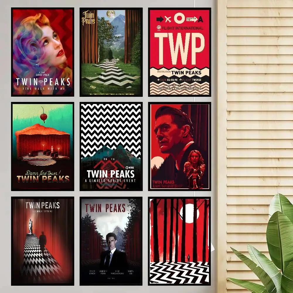 Twin Peaks TV Classic Movie Poster Self-adhesive Art Room Entrance Restaurant Wall Decor Art Painting