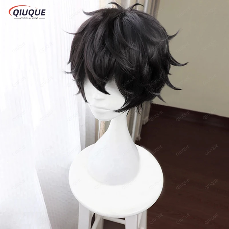 Game Persona 5 P5 Hero Kurusu Akira Short Black Wig Heat Resistant Hair Cosplay Costume Wigs + Freen Wig Cap