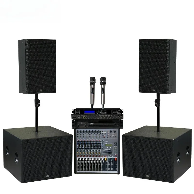 Professional 15-inch Line Array Speaker 18-inch Subwoofer Wooden Audio Speaker Sound System
