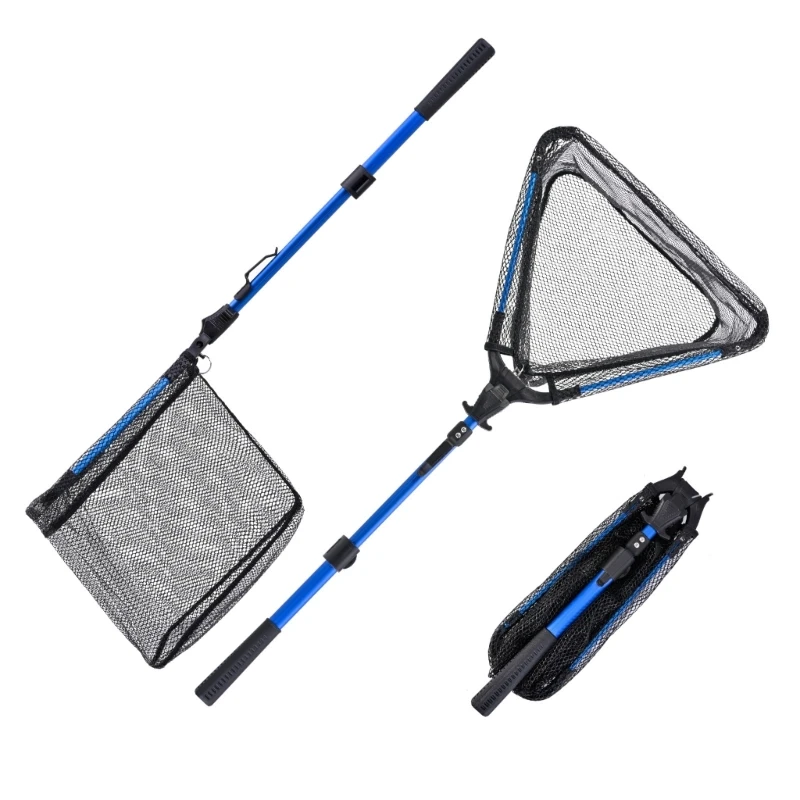 72/92cm Aluminum Alloy Fishing Net Telescoping Foldable Landing Net Retractable Pole for Carp Fishing Tackle Catching Releasing