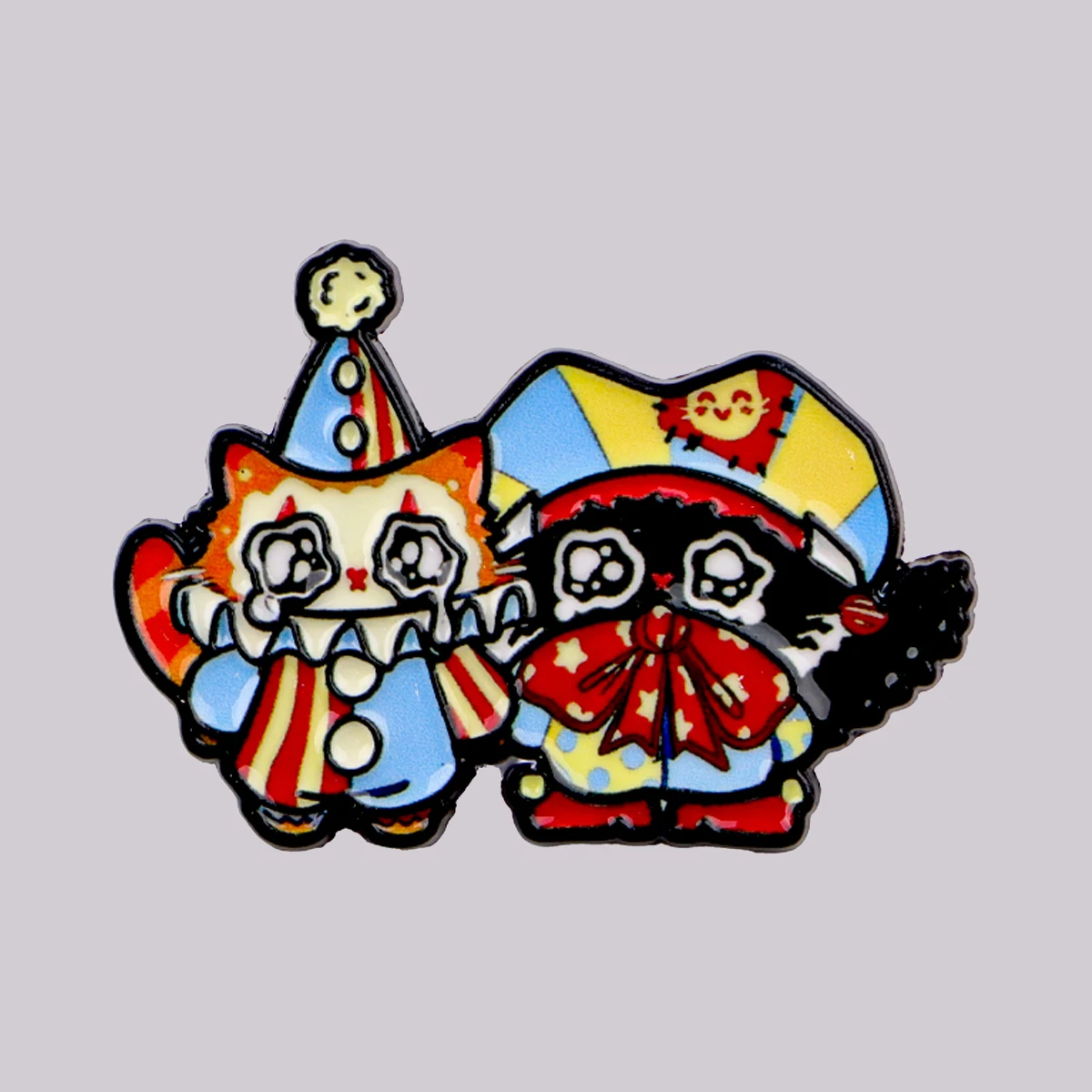 Cute Cat Clown Enamel Pin Cartoon Brooches Hat Lapel Pins Badge on Backpack Clothing Accessories Animal Jewelry Friends Gifts