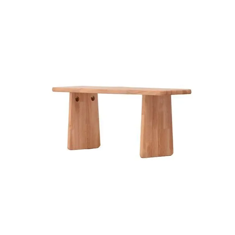 Solid wood log simple bench dining table stool with seat cushion bench entry