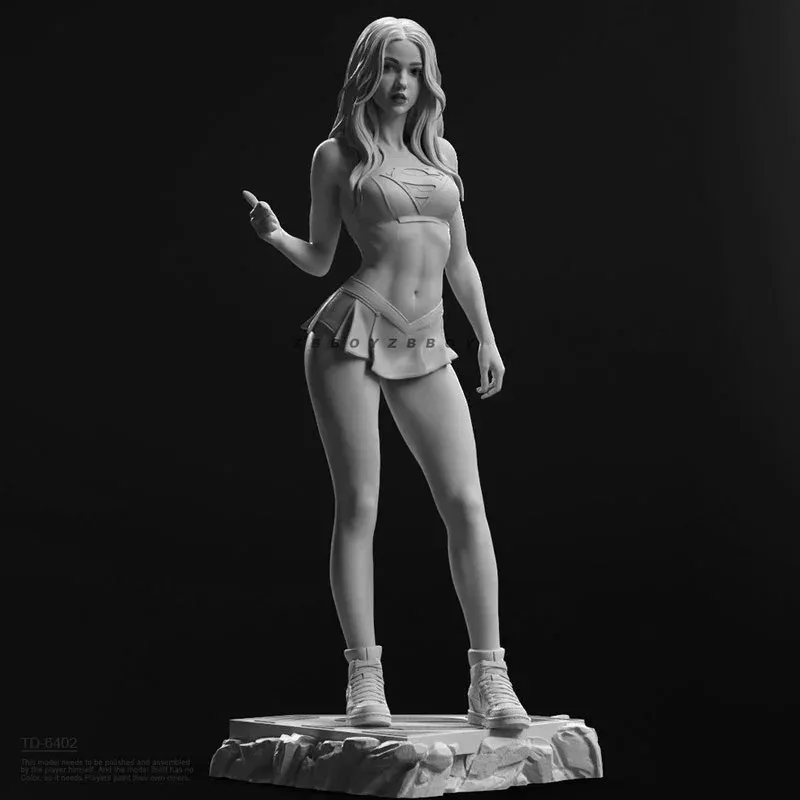 

Sexy beauty, beautiful superwoman, resin white model 3D figure