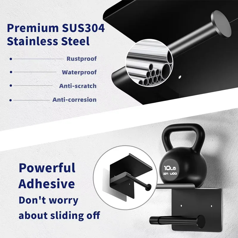 

Держатель туалетной бумаги Держатель для папиросной бумаги из нержавеющей стали с полкой, антикоррозийный диспенсер для туалетной бумаги, настенный монтаж для ванной комнаты