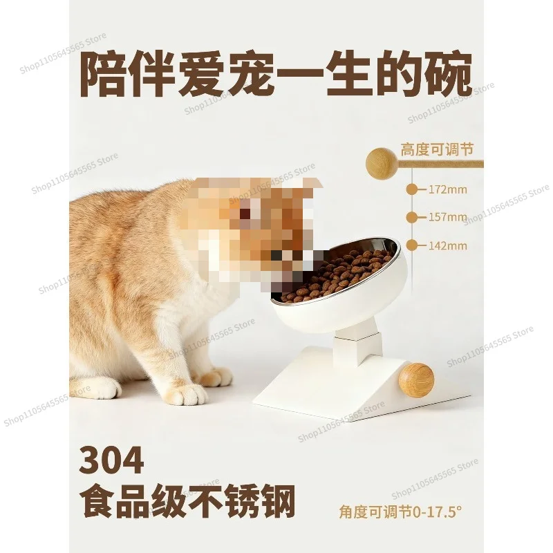 For Raising Frame Stainless Steel Cat and Dog Bowl Neck Protection Lift Anti-knock High-footed Food Basin Water Bowl
