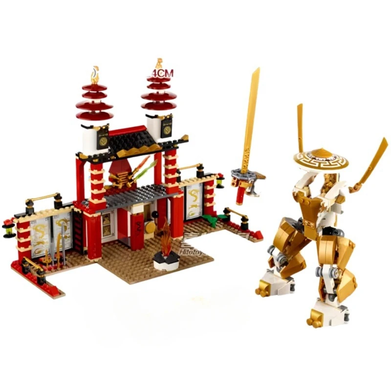 Golden Temple Building Building Blocks Mecha Model Robot Children Educational Toys Boys Holiday Gift Hobby Collection Ornaments