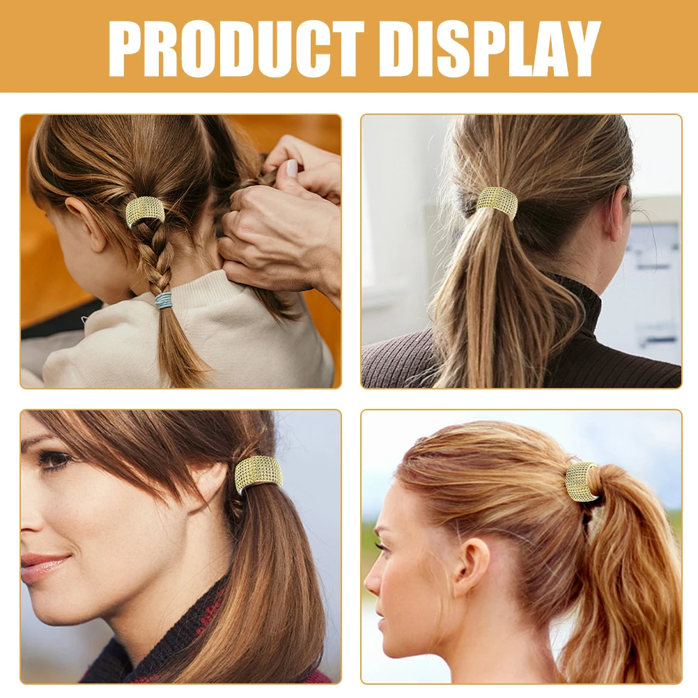 

4pcs Ponytail Cuff Accessories High Elastic Ties Styling Ropes Fine Thick Hair Holders Teens Girls Fashion Hair Rings