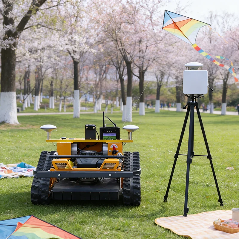 

Customized Hot selling global positioning remote-controlled tracked lawn mower, garden and outdoor hay removal lawn mower